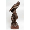 Femme à l'oiseau par Louis Auguste MOREAU, Circa 1890. Femme à l'oiseau par Louis Auguste MOREAU, Circa 1890.