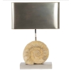 1970 Lampe en Métal Argenté et Ammonite Willy Daro |||||