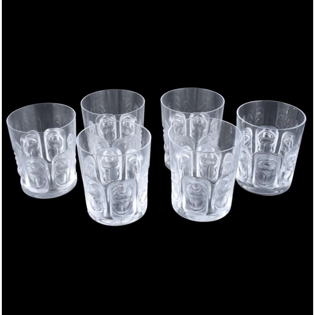 Lalique France : Ensemble de 12 verres « Khépri » Lalique France : Ensemble de 12 verres « Khépri »