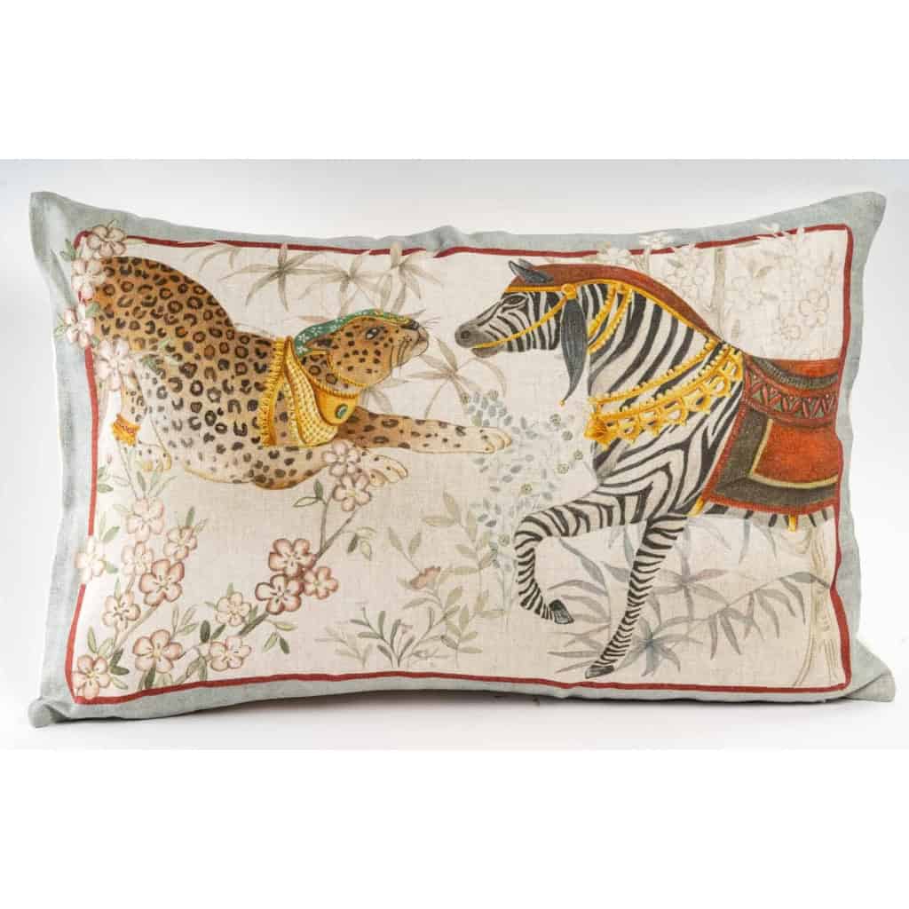 Coussin "India" en lin ||||||