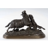 "Chien attaquant un mouton", bronze signée Isidore Bonheur, XIXème siècle ||||||||