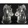 Paire de bustes chevaux Baccarat en cristal ||||||||||