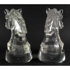 Paire de bustes chevaux Baccarat en cristal Paire de bustes chevaux Baccarat en cristal