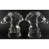 Paire de bustes chevaux Baccarat en cristal Paire de bustes chevaux Baccarat en cristal