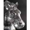 Paire de bustes chevaux Baccarat en cristal Paire de bustes chevaux Baccarat en cristal