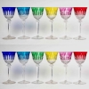 Suite de 12 verres "Roemer Tommy" cristal de couleur de SAINT LOUIS ||||||||||