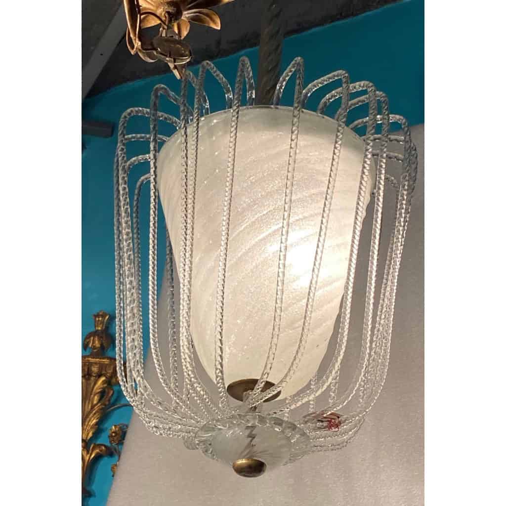 1950/70′ Lustre Cristal Murano Forme Ananas par Barovier & Toso 1950/70′ Lustre Cristal Murano Forme Ananas par Barovier & Toso