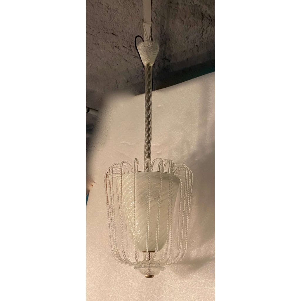 1950/70′ Lustre Cristal Murano Forme Ananas par Barovier & Toso 1950/70′ Lustre Cristal Murano Forme Ananas par Barovier & Toso