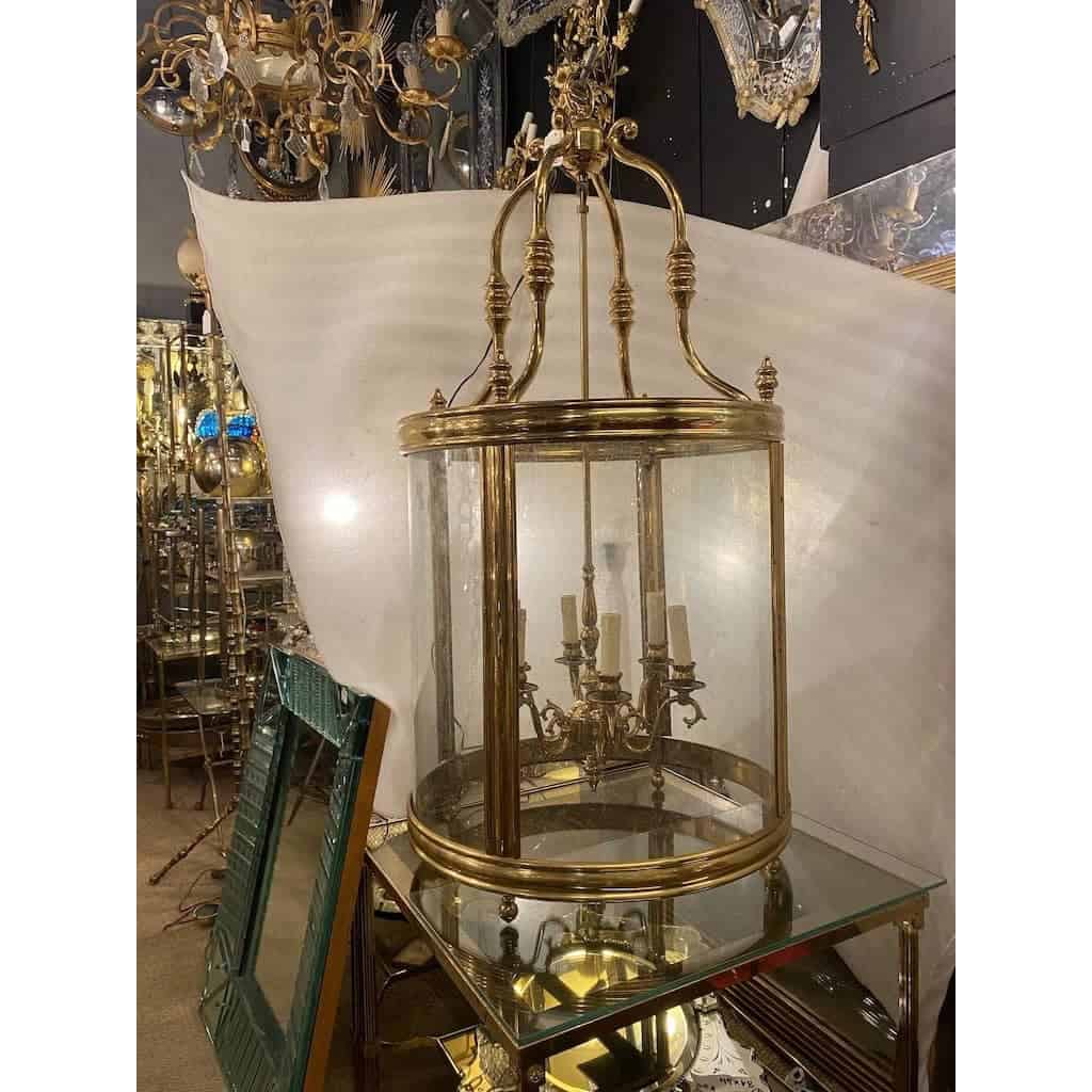 1950’Lanterne En Bronze Doré Style Directoire H 120 cm Diamètre 57 cm |||||||||||||