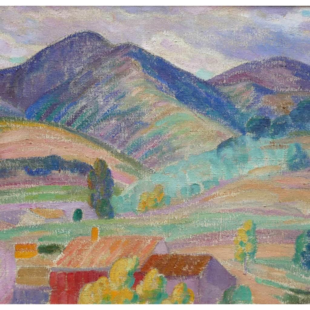 DETROY Léon Paysage de Provence, le Mas dans la montagne Huile sur toile signée DETROY Léon Paysage de Provence, le Mas dans la montagne Huile sur toile signée