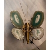 1970’Applique Papillon en Bronze ou Laiton, Duval Brasseur Ou Isabelle Faure, 1 Ampoule, Ailes d’Agate : 30 X Hauteur 38 |||||||||||||