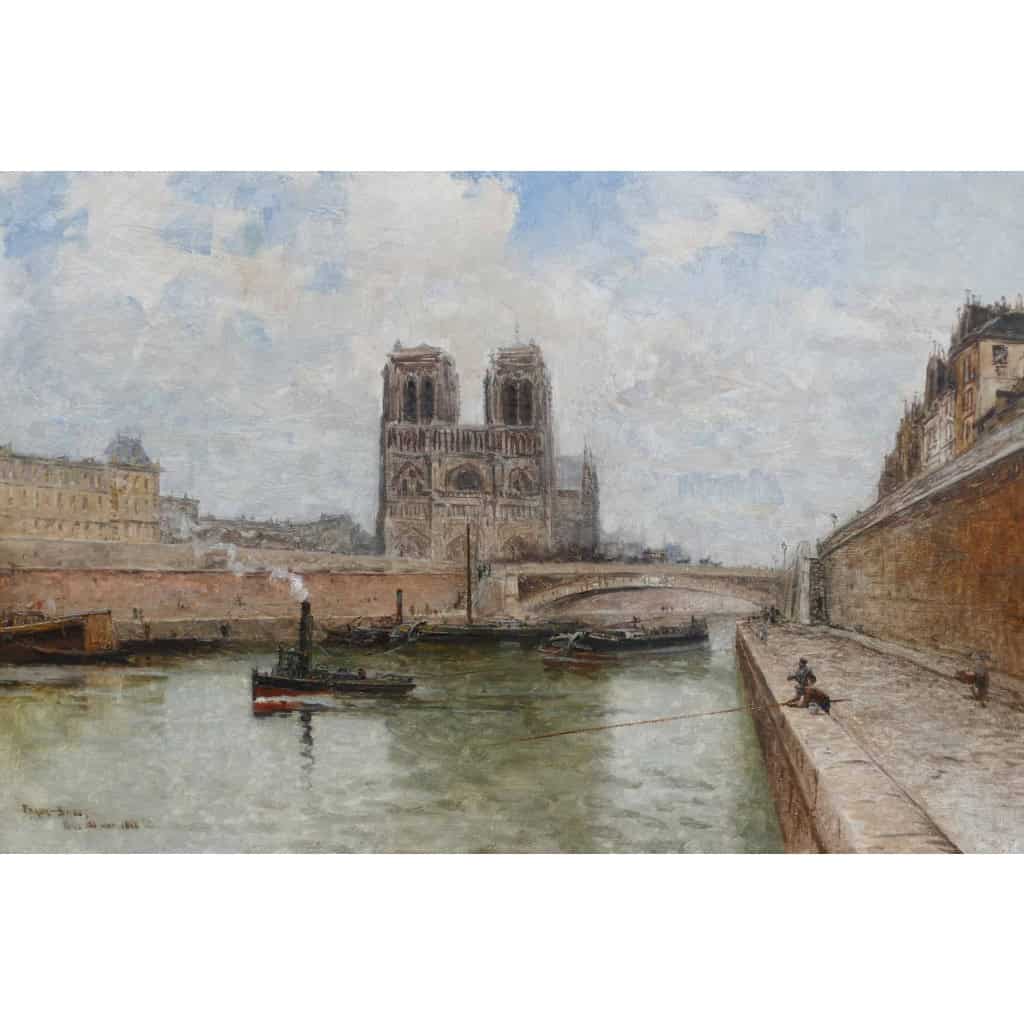 Frank Boggs Ecole Américaine 19è Paris Notre Dame La Seine Huile Sur Toile Signée Datée Située Frank Boggs Ecole Américaine 19è Paris Notre Dame La Seine Huile Sur Toile Signée Datée Située