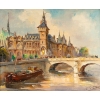 Huie sur toile, Paris "Le pont au change", 1930 Huie sur toile, Paris "Le pont au change", 1930