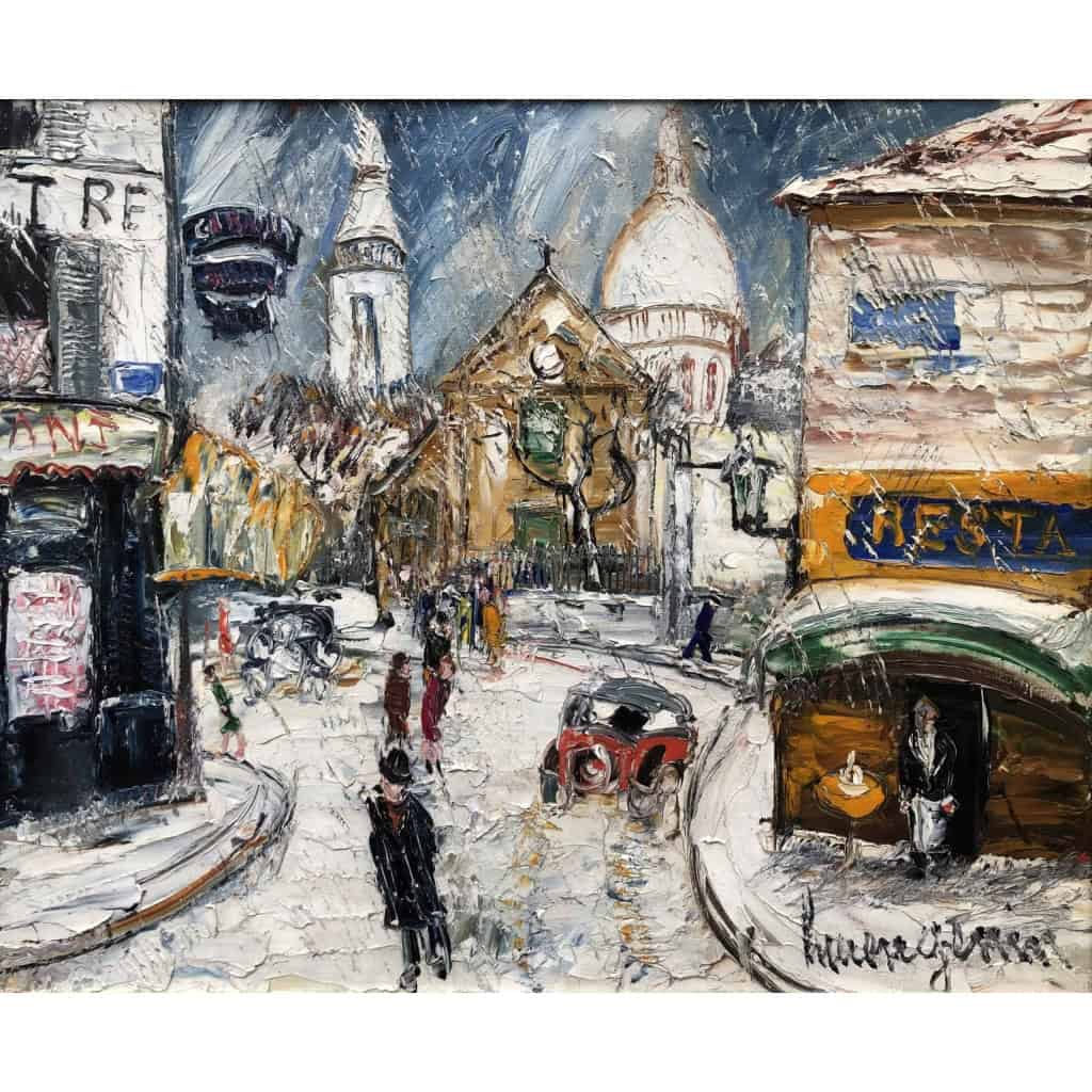 GENIN LUCIEN Paris Eglise St Pierre de Montmartre et la Basilique en hiver Huile sur toile signée GENIN LUCIEN Paris Eglise St Pierre de Montmartre et la Basilique en hiver Huile sur toile signée