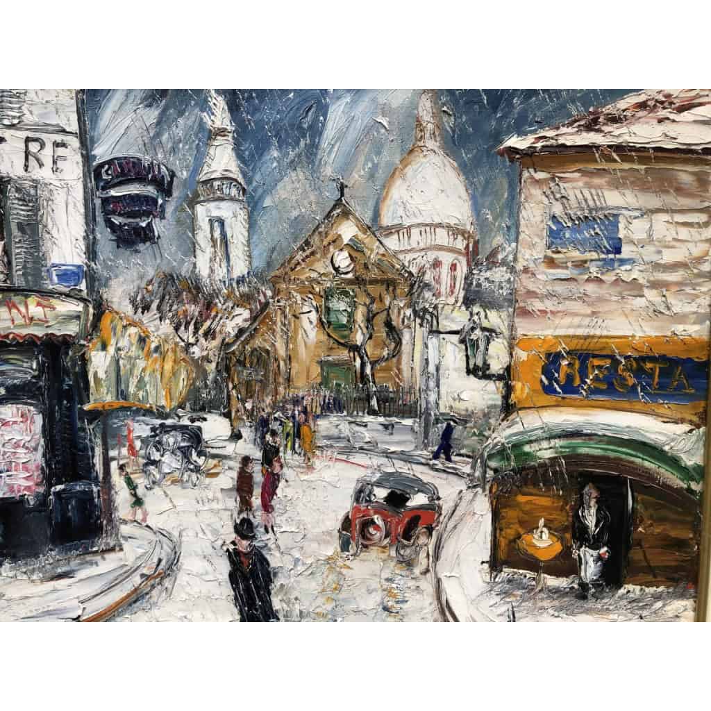 GENIN LUCIEN Paris Eglise St Pierre de Montmartre et la Basilique en hiver Huile sur toile signée GENIN LUCIEN Paris Eglise St Pierre de Montmartre et la Basilique en hiver Huile sur toile signée