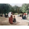 DE PAREDES Vincent Animation au jardin du Luxembourg Huile sur toile signée DE PAREDES Vincent Animation au jardin du Luxembourg Huile sur toile signée