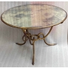 1940′ Table Basse Fer Battu Doré ,Entrelacs /René Drouet Diamètre: 90 Hauteur: 53 cm Ou René Prou/ Maison Franck Anvers |||||||||||||