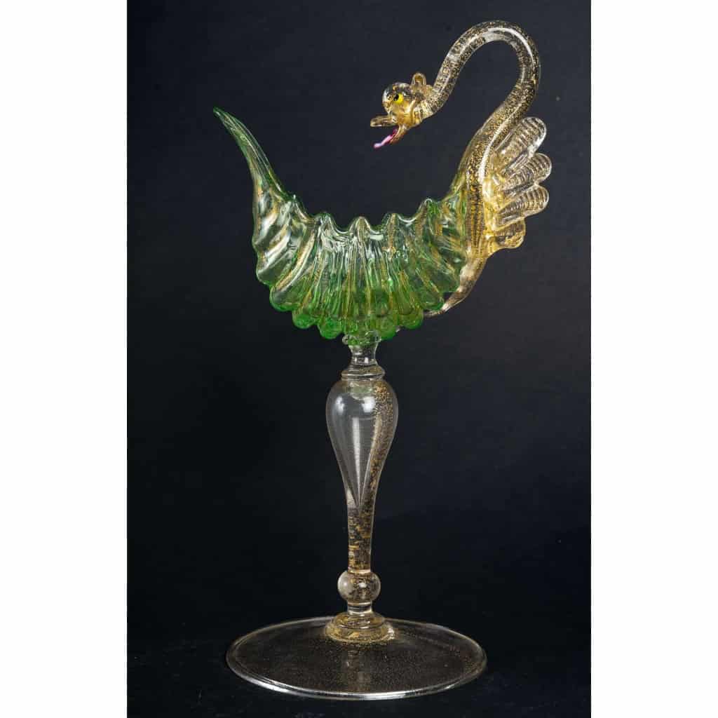 3 calices Nautile, Murano Salviati 1885 3 calices Nautile, Murano Salviati 1885