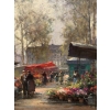 CORTES Edouard Peinture Française Le marché aux fleurs de La Madeleine Huile sur panneau signée CORTES Edouard Peinture Française Le marché aux fleurs de La Madeleine Huile sur panneau signée