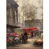 CORTES Edouard Peinture Française Le marché aux fleurs de La Madeleine Huile sur panneau signée CORTES Edouard Peinture Française Le marché aux fleurs de La Madeleine Huile sur panneau signée