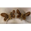 1970’Couple D’Appliques Papillon en Bronze ou Laiton, Duval Brasseur Ou Isabelle Faure, 4 Ampoules, Ailes d’Agate 1970’Couple D’Appliques Papillon en Bronze ou Laiton, Duval Brasseur Ou Isabelle Faure, 4 Ampoules, Ailes d’Agate