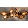 1970’Couple D’Appliques Papillon en Bronze ou Laiton, Duval Brasseur Ou Isabelle Faure, 4 Ampoules, Ailes d’Agate 1970’Couple D’Appliques Papillon en Bronze ou Laiton, Duval Brasseur Ou Isabelle Faure, 4 Ampoules, Ailes d’Agate