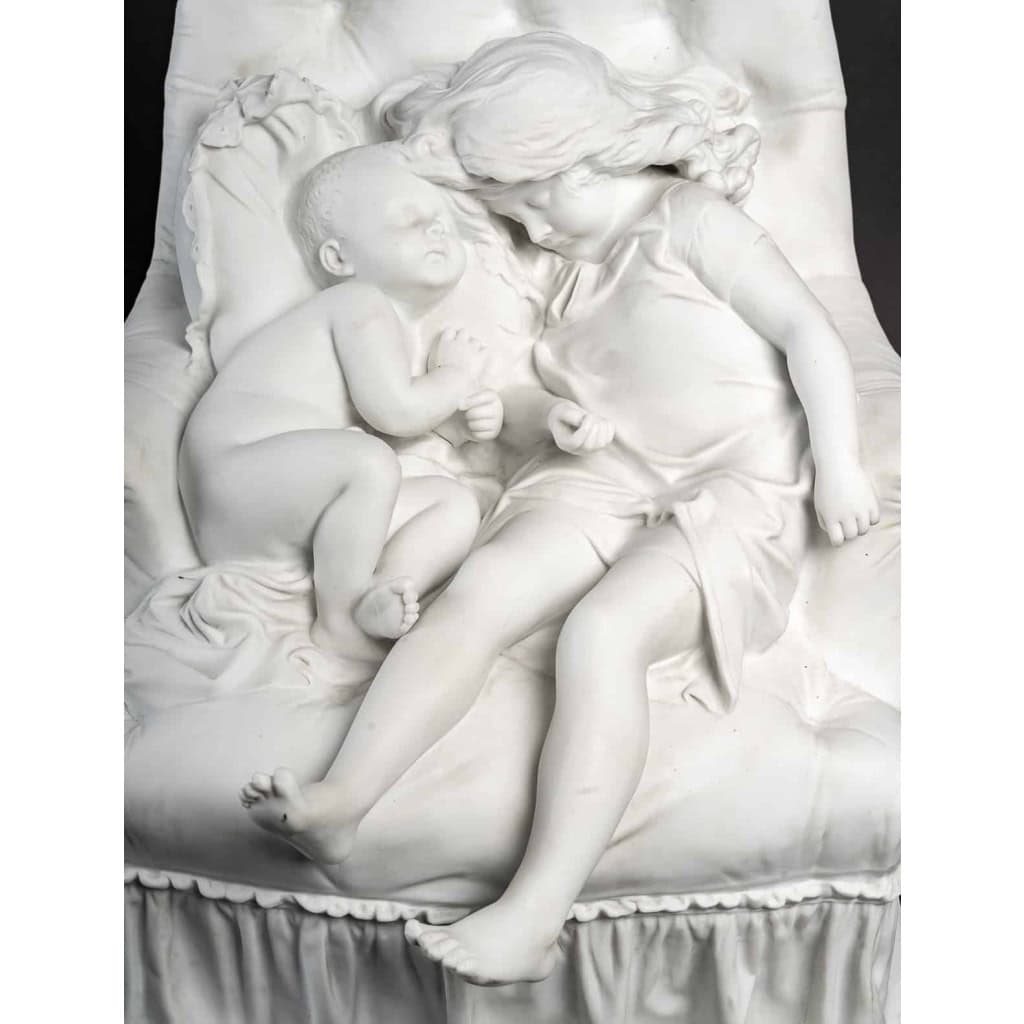 Aristide Croisy (1840-1899). Le Nid- Groupe En Biscuit De Porcelaine.circa 1900. Aristide Croisy (1840-1899). Le Nid- Groupe En Biscuit De Porcelaine.circa 1900.