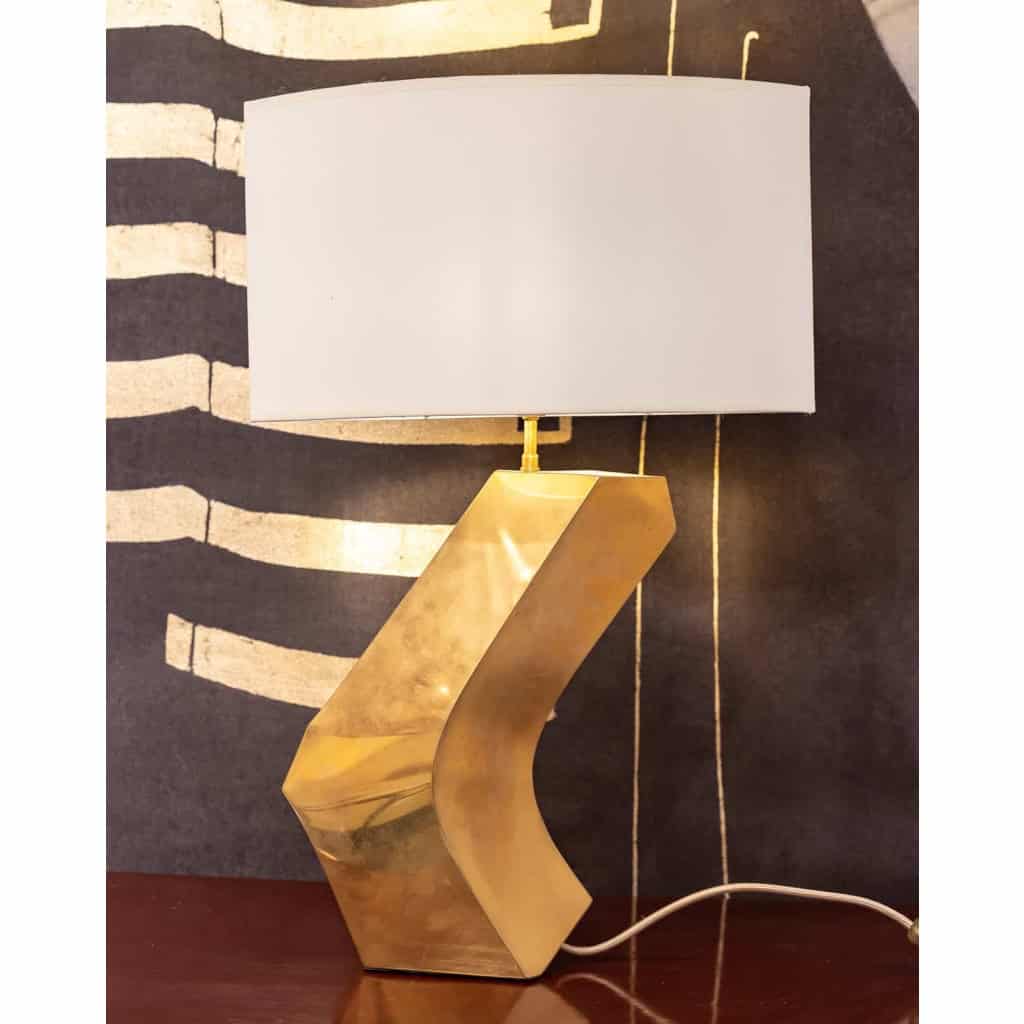 Lampe boomerang en laiton doré, années 1970 |||||