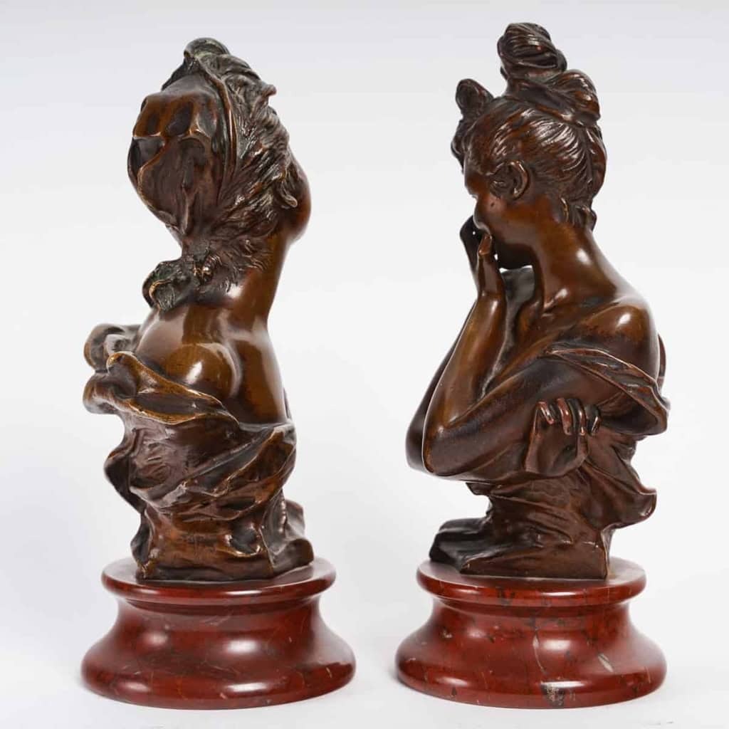 Georges Van Der Straeten (1856-1926)- Rieuse, Malicieuse- Bustes En Bronze. Circa 1890. Georges Van Der Straeten (1856-1926)- Rieuse, Malicieuse- Bustes En Bronze. Circa 1890.