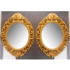 Paire de miroirs en bois sculpté et doré, XIXème siècle, Italie |||||||