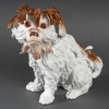 Bologneser Hund ou Chien de Bologne en porcelaine de saxe, manufacture de Meissen, XIXe siècle. |||||||||