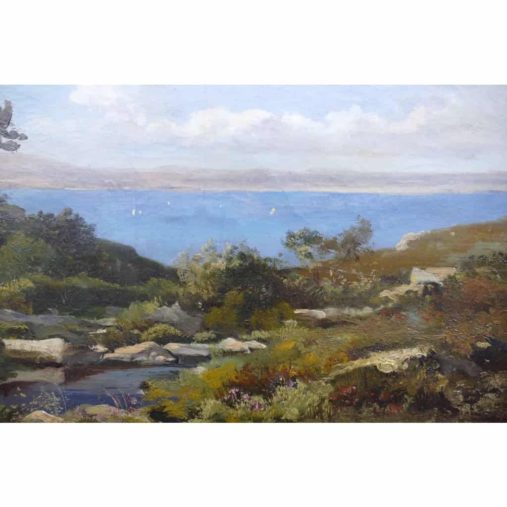 LANSYER Emmanuel Peinture 19ème Siècle Paysage De Méditerranée Huile Sur Toile Signée Et Datée LANSYER Emmanuel Peinture 19ème Siècle Paysage De Méditerranée Huile Sur Toile Signée Et Datée