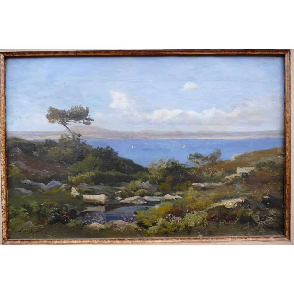 LANSYER Emmanuel Peinture 19ème Siècle Paysage De Méditerranée Huile Sur Toile Signée Et Datée LANSYER Emmanuel Peinture 19ème Siècle Paysage De Méditerranée Huile Sur Toile Signée Et Datée