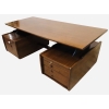 Jacques Hauville Bureau double face ouvrant par trois tiroirs et un caisson Jacques Hauville Bureau double face ouvrant par trois tiroirs et un caisson