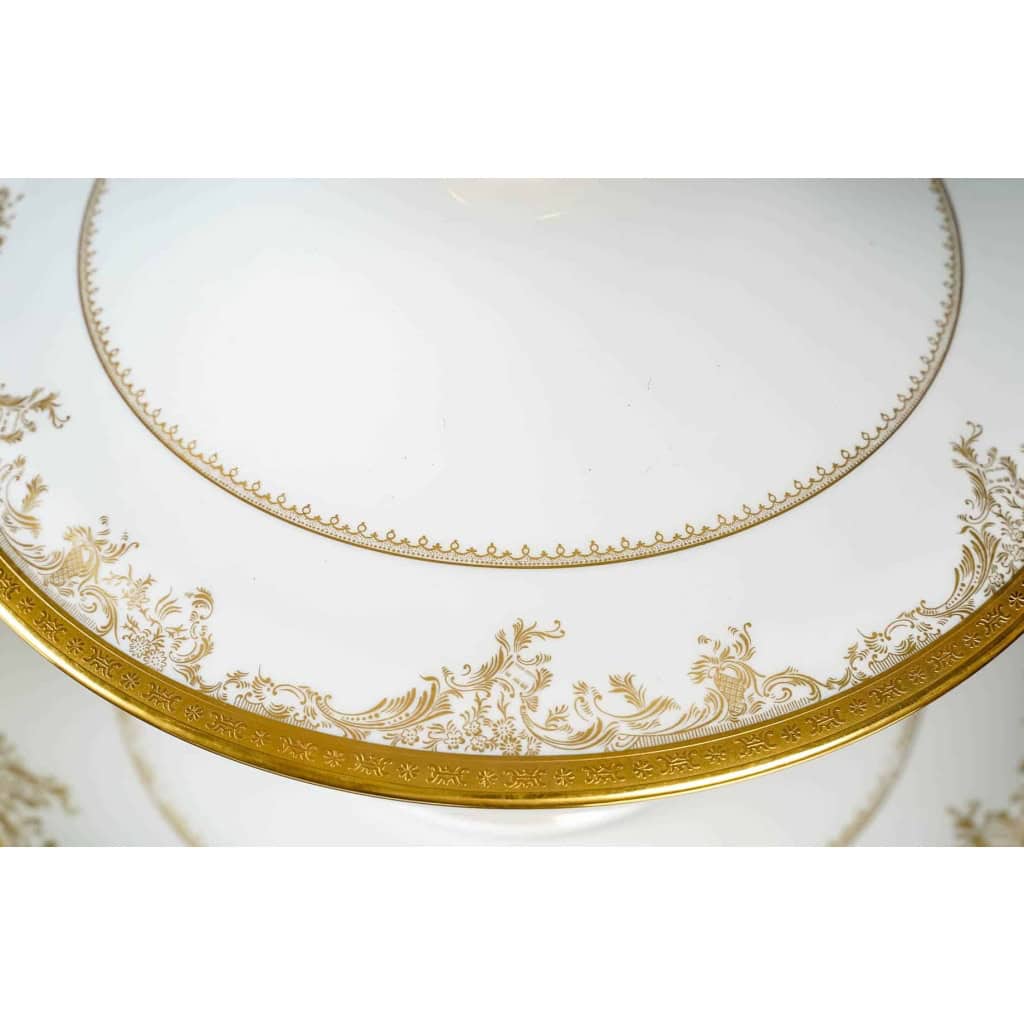 Service de Table en Porcelaine de Luxe | Collection Diplomate Haviland | Blanc et Or | Ensemble pour 12 personnes - 53 Pièces Service de Table en Porcelaine de Luxe | Collection Diplomate Haviland | Blanc et Or | Ensemble pour 12 personnes - 53 Pièces