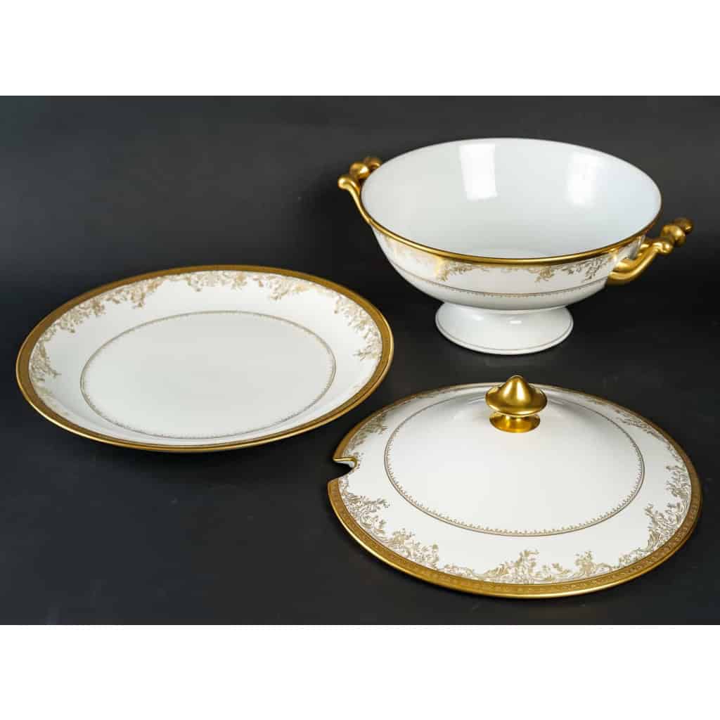 Service de Table en Porcelaine de Luxe | Collection Diplomate Haviland | Blanc et Or | Ensemble pour 12 personnes - 53 Pièces Service de Table en Porcelaine de Luxe | Collection Diplomate Haviland | Blanc et Or | Ensemble pour 12 personnes - 53 Pièces