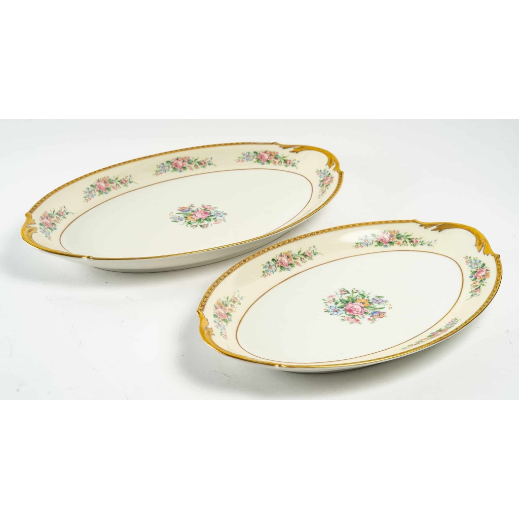 Service de Table en Porcelaine de Limoges | Ensemble pour 12 Personnes | 54 Pièces | Plaqué Or | A. Lanternier & Co. Limoges Service de Table en Porcelaine de Limoges | Ensemble pour 12 Personnes | 54 Pièces | Plaqué Or | A. Lanternier & Co. Limoges