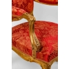 Paire de fauteuils rouges style Louis XV, fin XIXème siècle Paire de fauteuils rouges style Louis XV, fin XIXème siècle