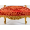 Paire de fauteuils rouges style Louis XV, fin XIXème siècle Paire de fauteuils rouges style Louis XV, fin XIXème siècle