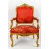 Paire de fauteuils rouges style Louis XV, fin XIXème siècle Paire de fauteuils rouges style Louis XV, fin XIXème siècle