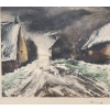 VLAMINCK Maurice de Rue de village enneigée Estampe originale signée et numérotée. VLAMINCK Maurice de Rue de village enneigée Estampe originale signée et numérotée.