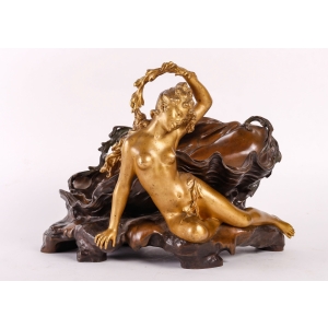 Auguste Moreau (1831-1917) Important Vide Poche Naïade en Bronze circa 1900 |||||||||