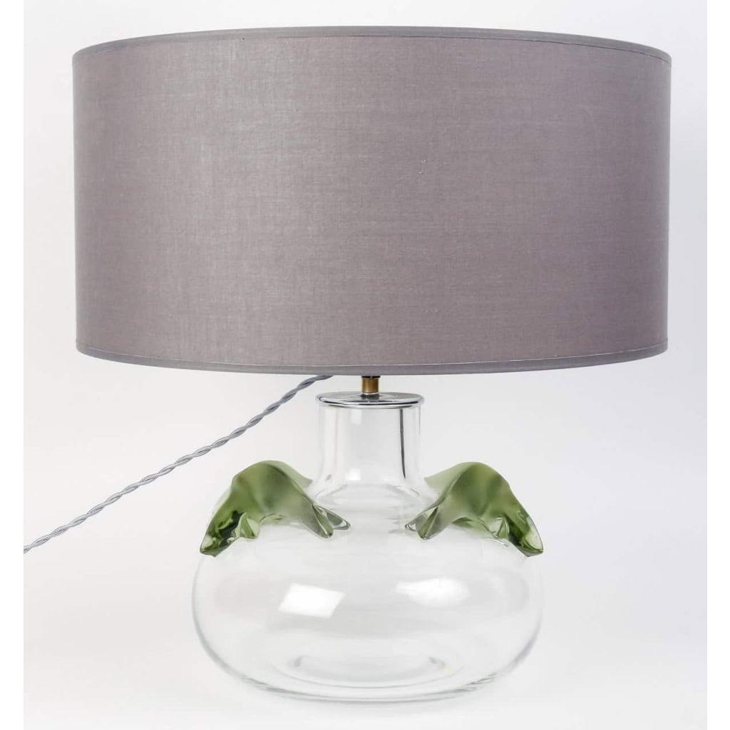 Lampe cristal blanc et cristal vert de Marie-Claude LALIQUE |||||||||