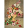 Une paire de de tableaux fleurs huile sur toile fin XIXème siècle Une paire de de tableaux fleurs huile sur toile fin XIXème siècle