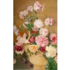 Une paire de de tableaux fleurs huile sur toile fin XIXème siècle Une paire de de tableaux fleurs huile sur toile fin XIXème siècle