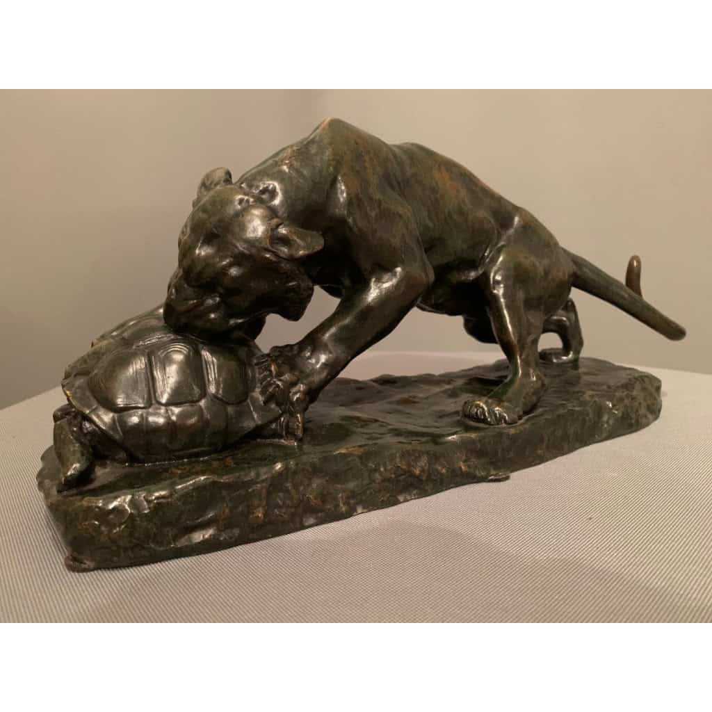 « Le Tigre et la Tortue » Bronze de Georges GARDET (1863-1939) ||