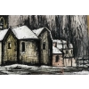 BERNARD BUFFET, Eglise sous la neige, 1976 BERNARD BUFFET, Eglise sous la neige, 1976