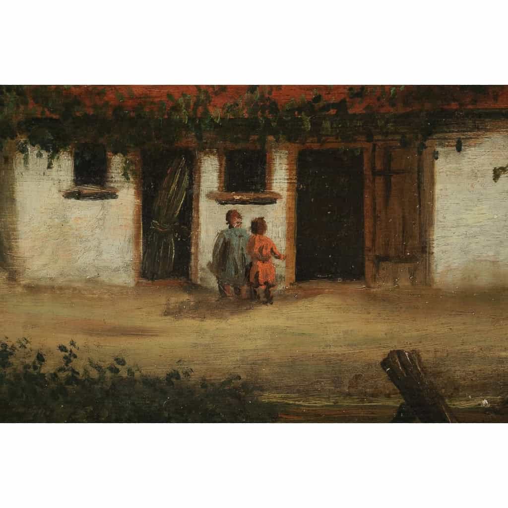 La Maison au bord de la Rivière école Flamande du XVIIIème siècle huile sur panneau La Maison au bord de la Rivière école Flamande du XVIIIème siècle huile sur panneau