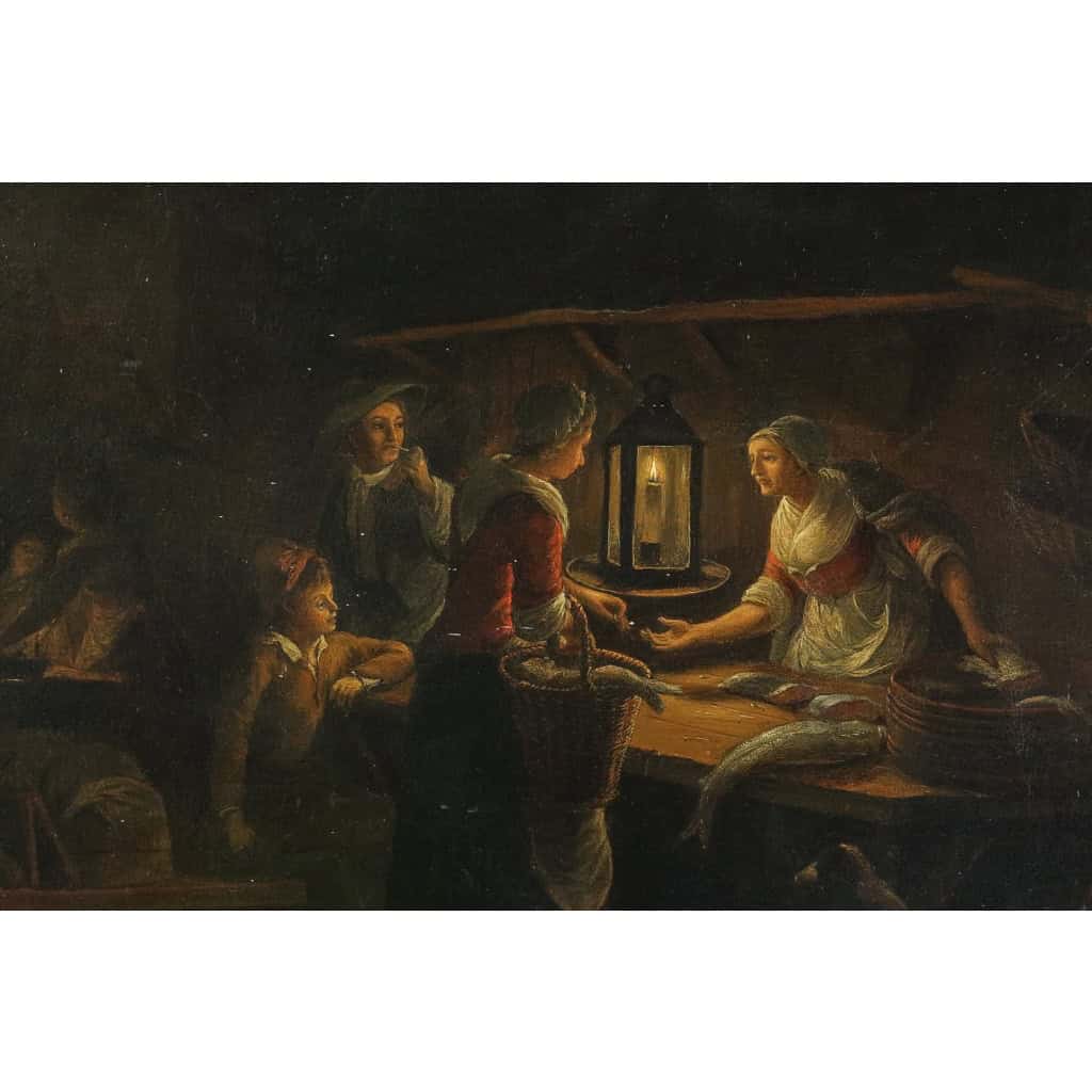 Petrus Van Schendel Le Marché aux poissons à Avond huile sur toile vers 1840-1850 Petrus Van Schendel Le Marché aux poissons à Avond huile sur toile vers 1840-1850