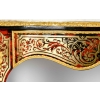 Importante Console en marqueterie dite Boulle et dessus en marbre blanc de Carrare Importante Console en marqueterie dite Boulle et dessus en marbre blanc de Carrare